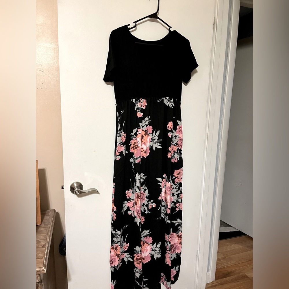 Black Floral Maxi Dress